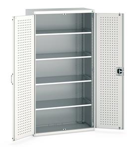 Bott Tool Storage Cupboards for workshops with Shelves and or Perfo Doors Bott Perfo Door Cupboard 1050Wx525Dx2000mmH - 4 Shelves